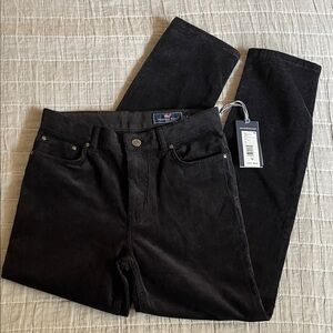 NWT Vineyard Vines Boys Corduroy Pants; Black; stretch; skinny; nice! Size 16
